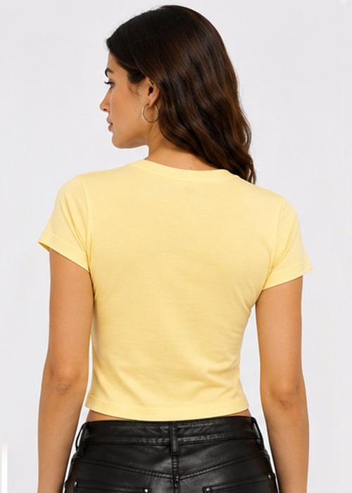 Fitted Sporty Graphic Crop T-Shirt – London 92 Print