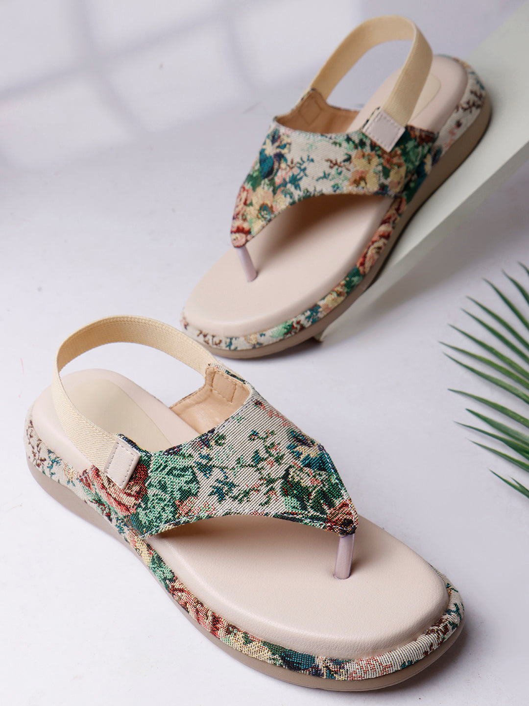 Casual Floral Strap Flat Sandals