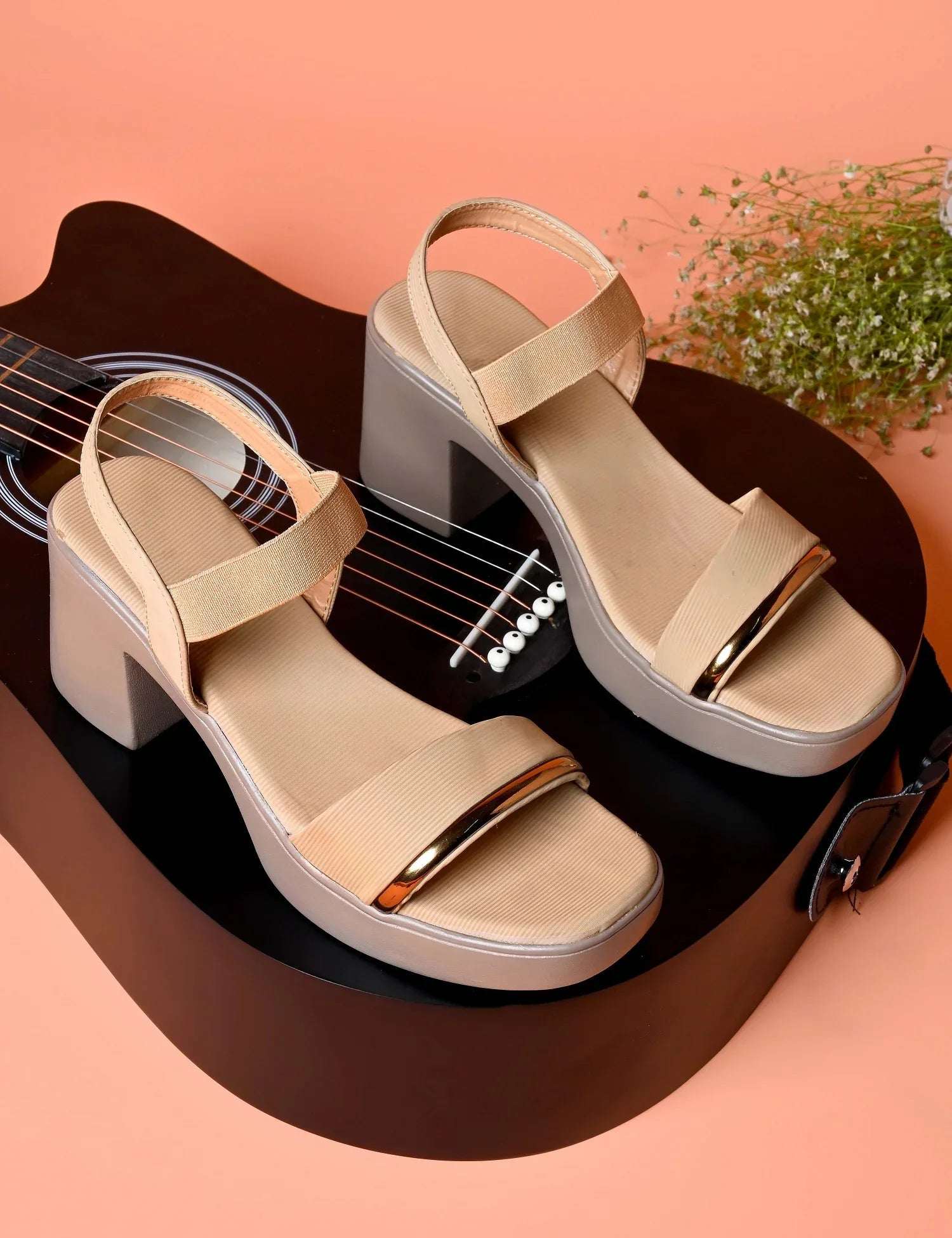 Stylish Open Toe Block Heels