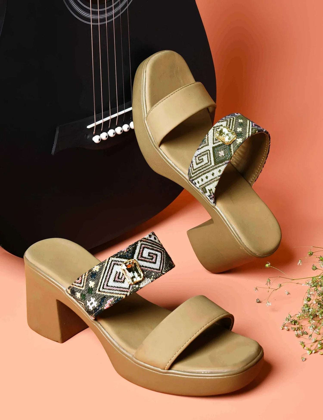 Trendy Slip-On Heeled Sandals