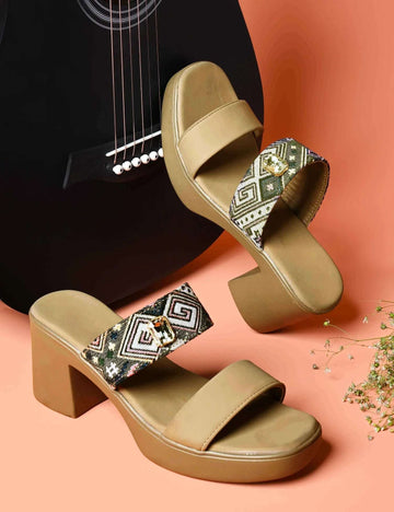 Trendy Slip-On Heeled Sandals