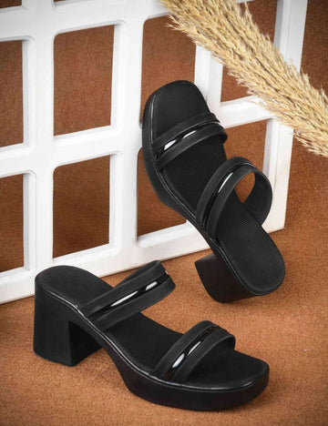 Trendy Slip-On Heeled Sandals