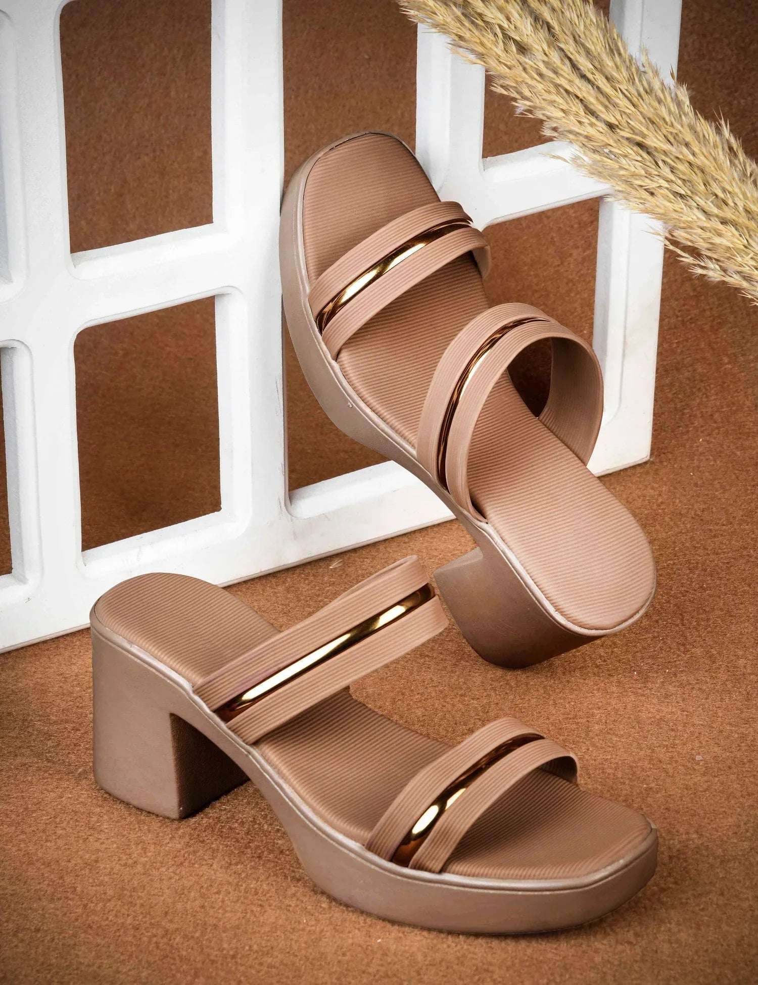 Elegant Open Toe Heeled Sandals with Crystal Accent