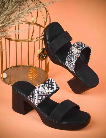 Trendy Slip-On Heeled Sandals