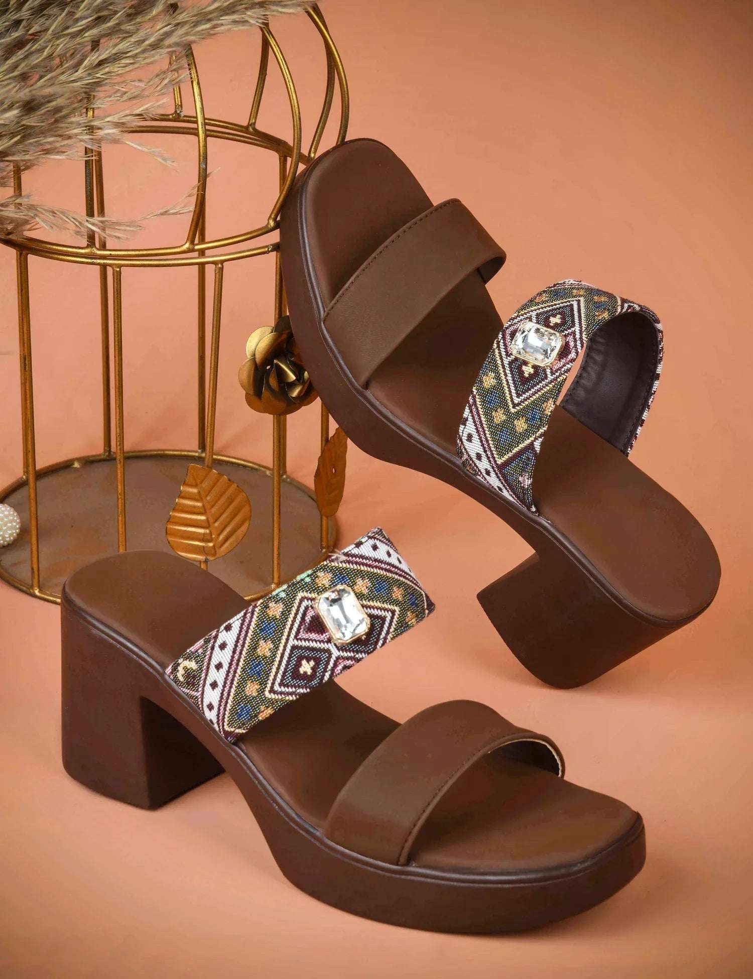 Trendy Slip-On Heeled Sandals