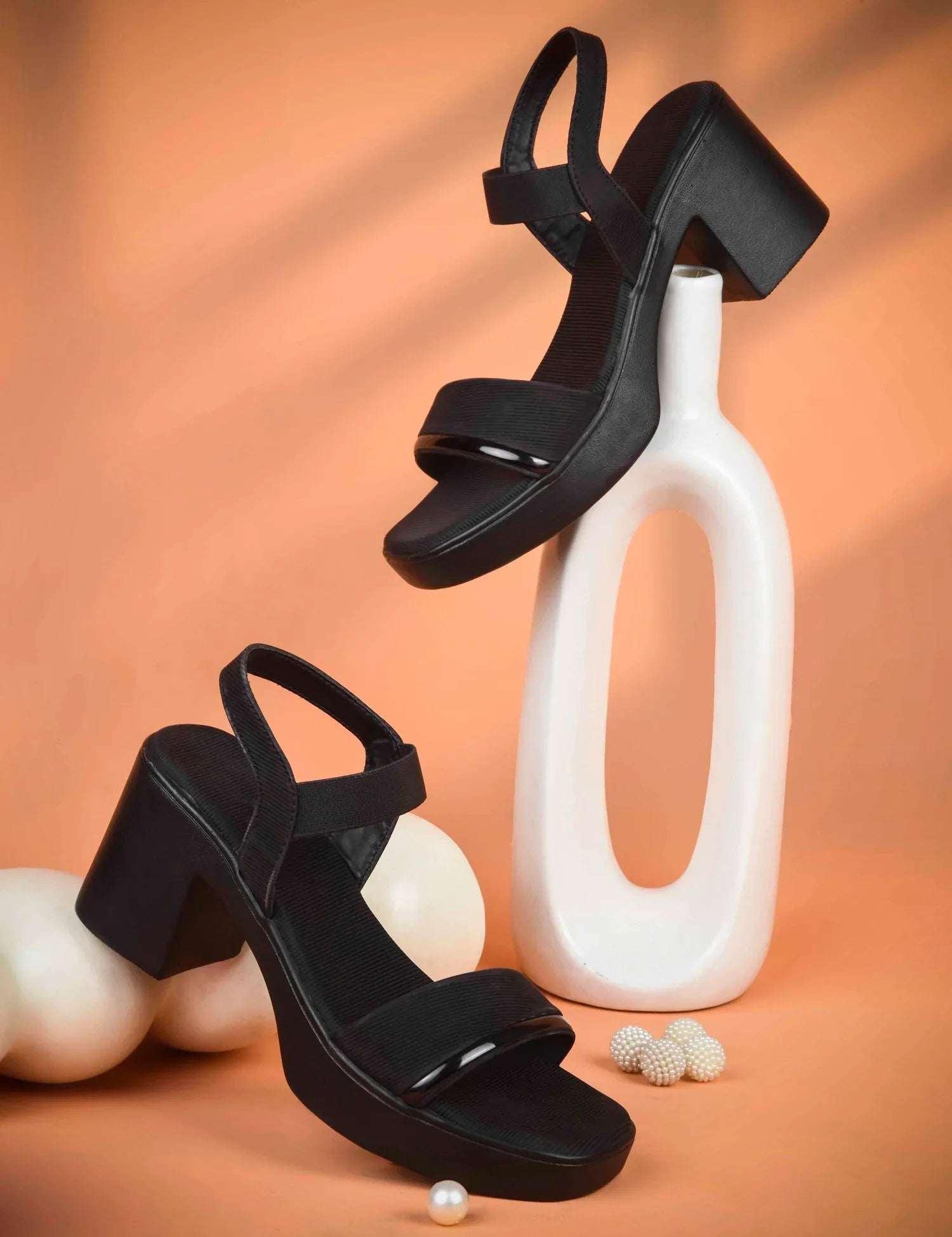 Stylish Open Toe Block Heels