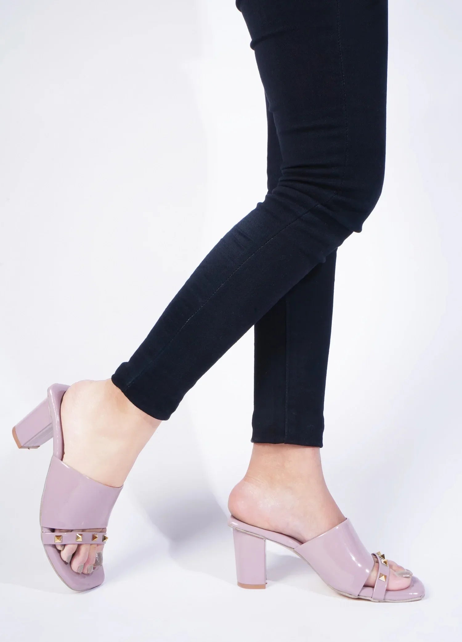 Classic Textured Block Heel Pumps