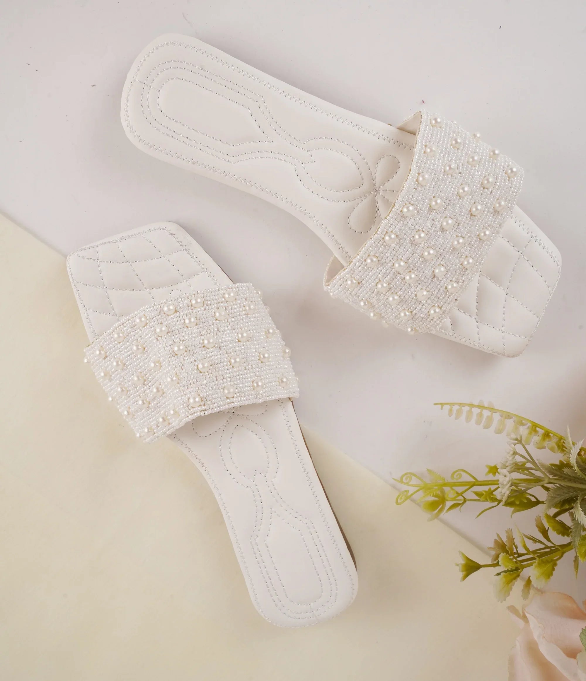 Elegant Beaded Slip-On Flats