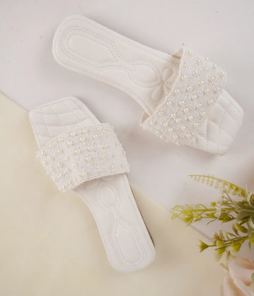 Elegant Beaded Slip-On Flats