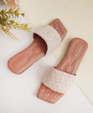 Elegant Beaded Slip-On Flats