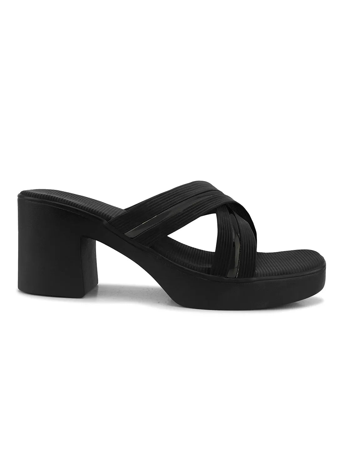 Party Wear Block Heels with Shimmer Detail