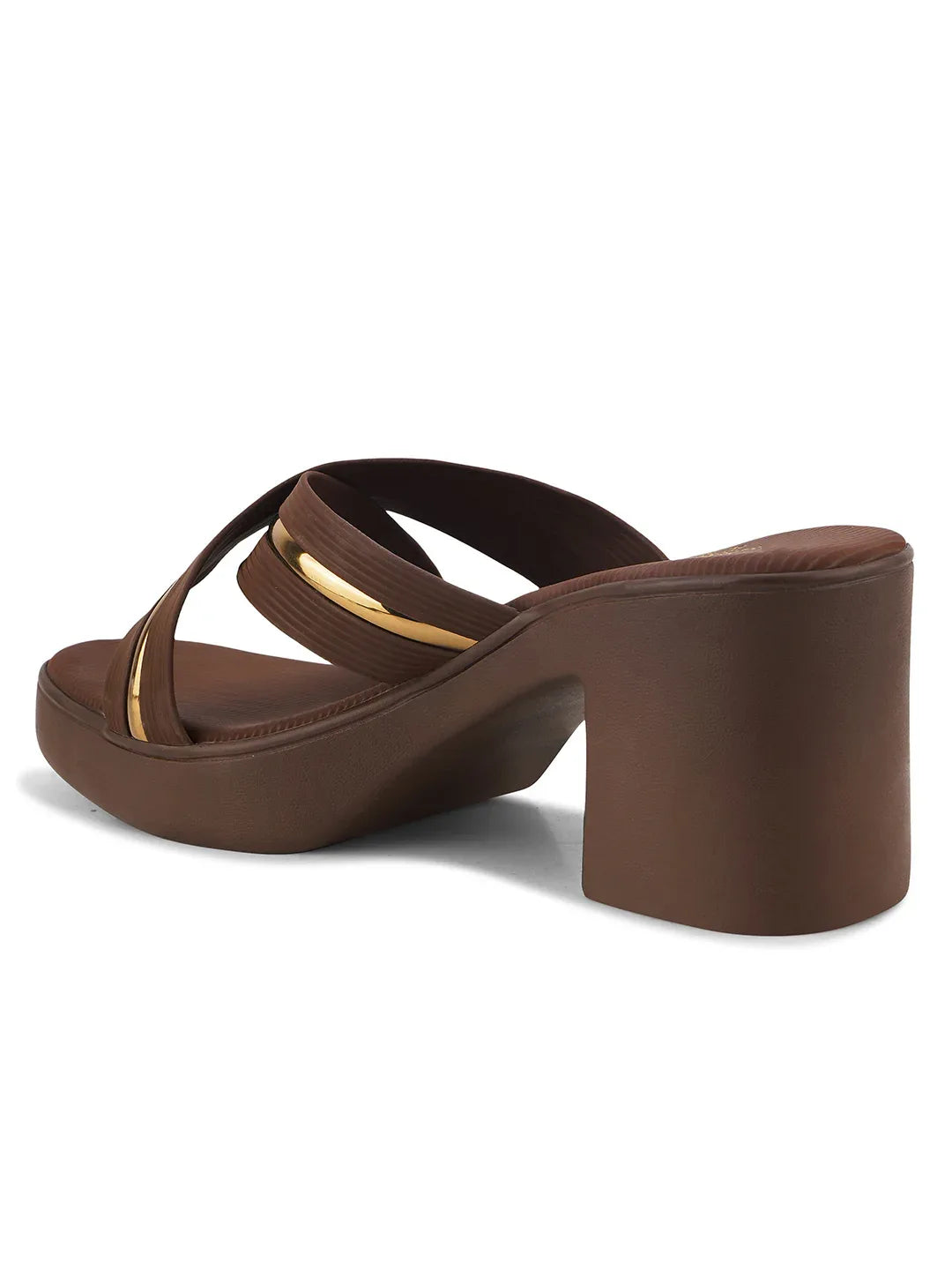 Party Wear Block Heels with Shimmer Detail