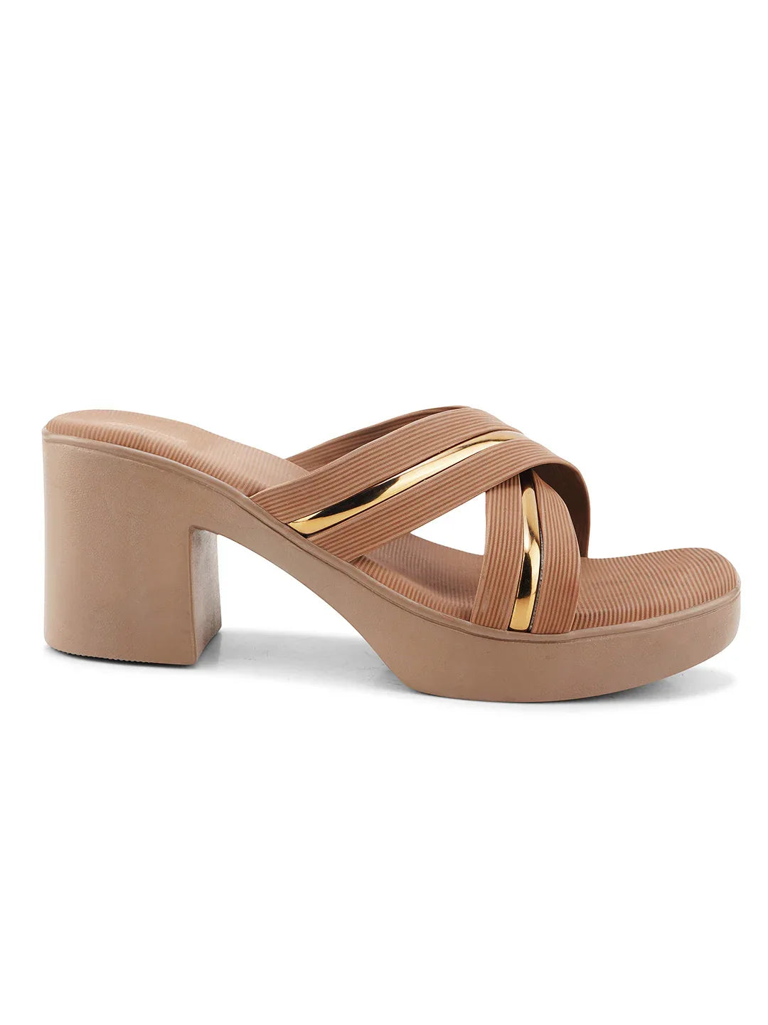 Party Wear Block Heels with Shimmer Detail