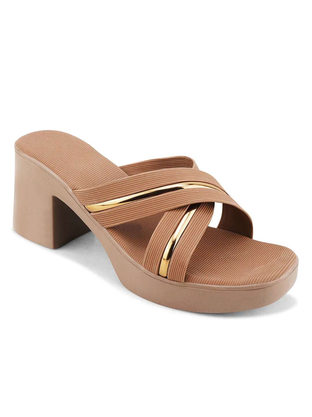 Party Wear Block Heels with Shimmer Detail