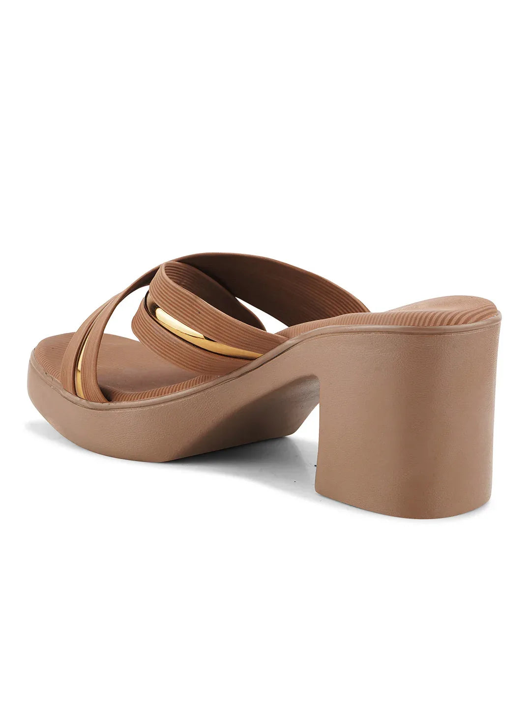 Party Wear Block Heels with Shimmer Detail