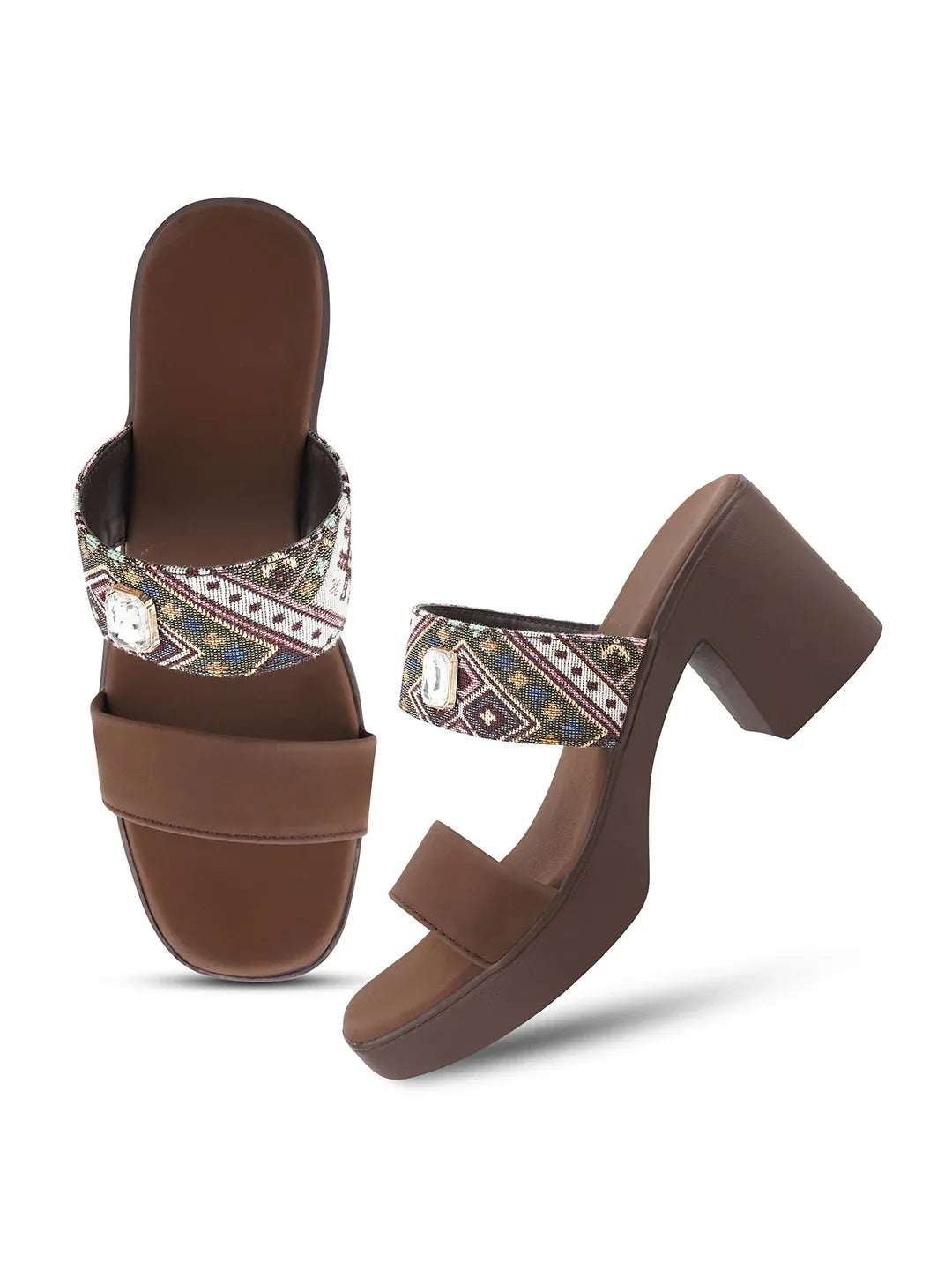 Trendy Slip-On Heeled Sandals