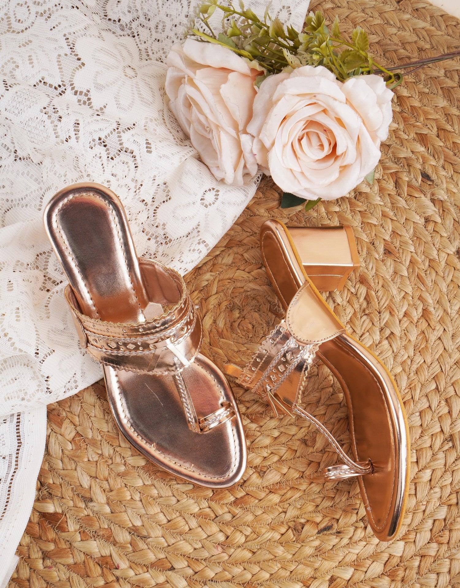 Ethnic Glow Block Heel Sandals