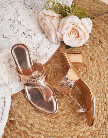 Ethnic Glow Block Heel Sandals