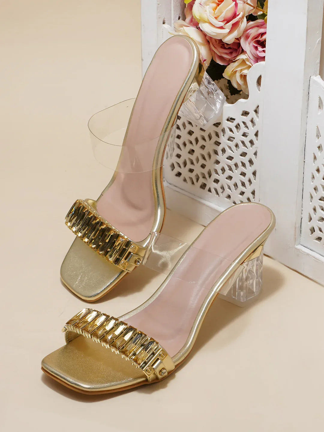 Diamond Shine Slip-On Heels
