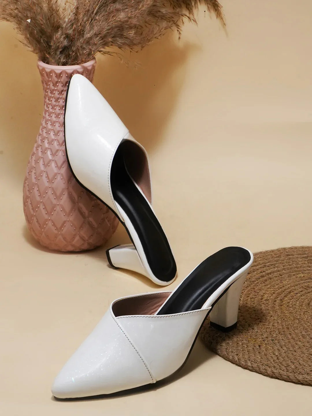 Classic Pointed-Toe Block Heel Mules