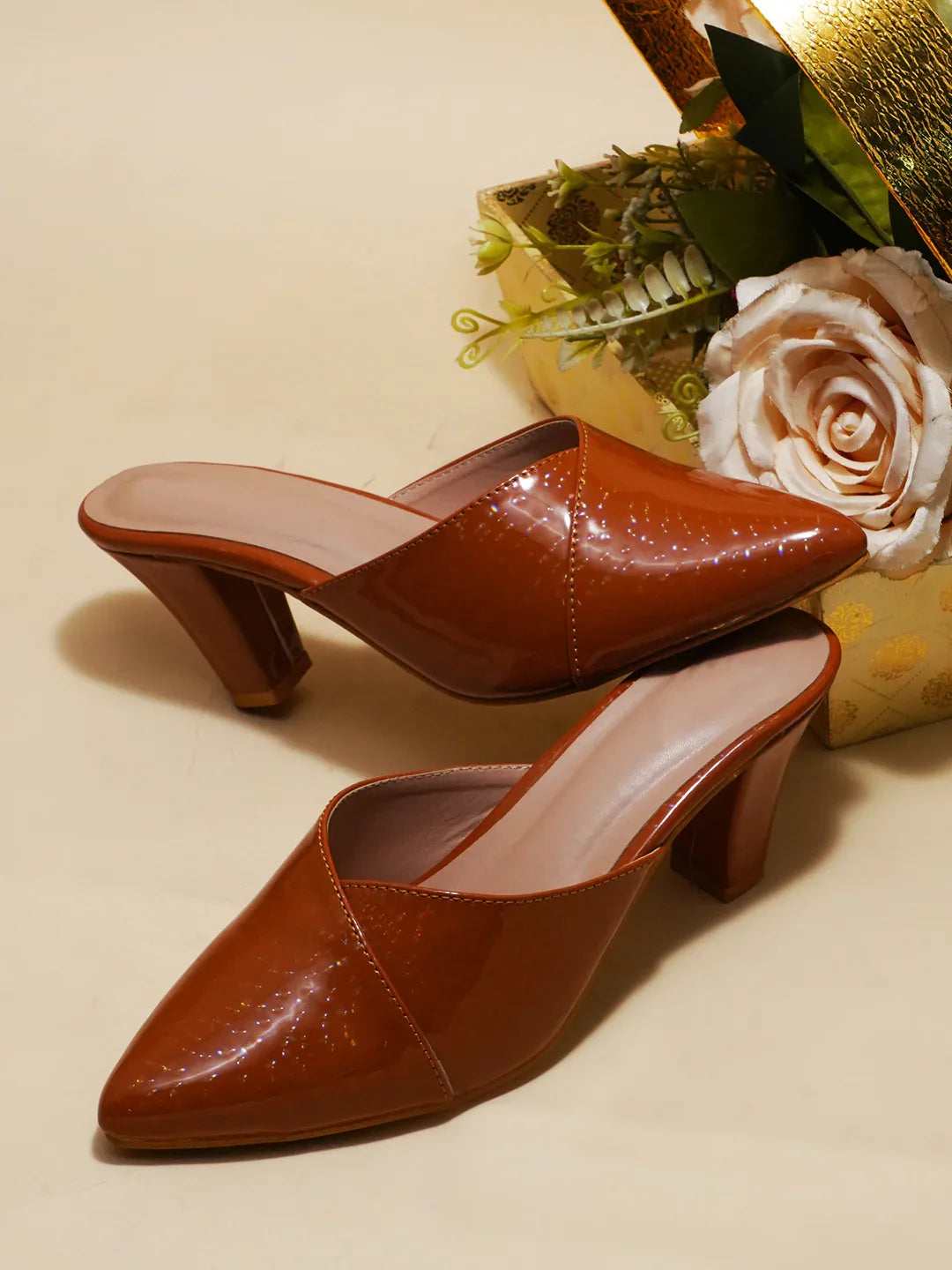Classic Pointed-Toe Block Heel Mules