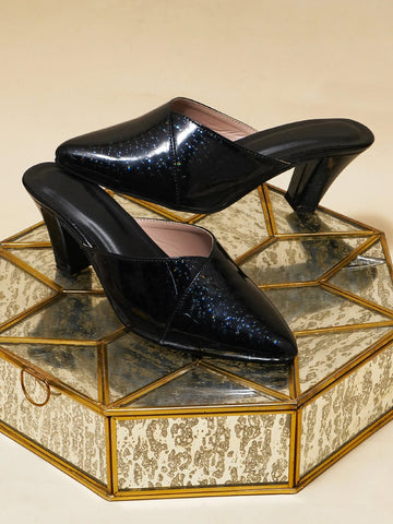 Classic Pointed-Toe Block Heel Mules