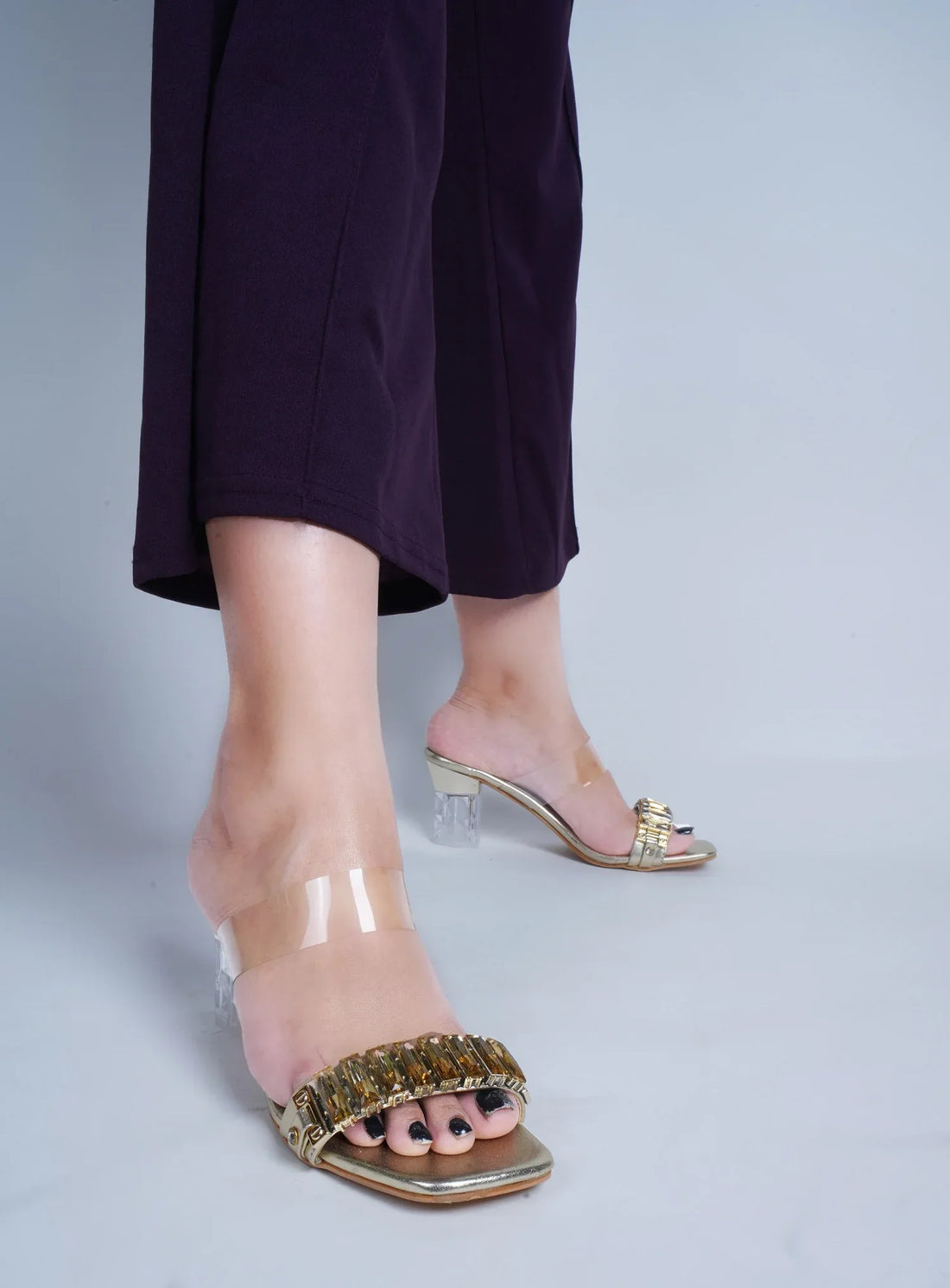 Diamond Shine Slip-On Heels