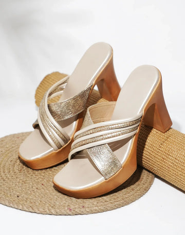 Textured Strap Statement Heels