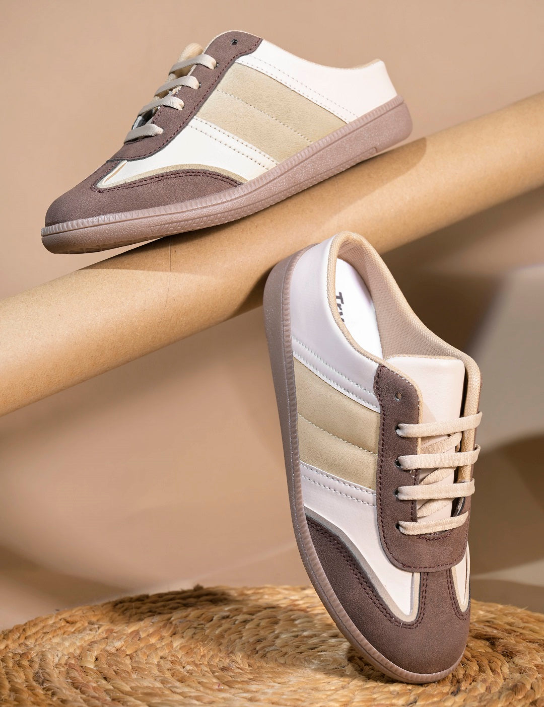 Retro Street Style Mules Sneakers with Lace-up