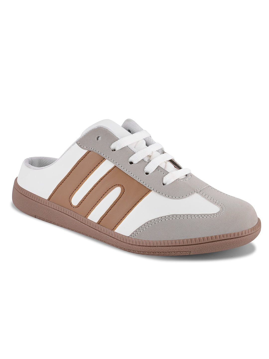 Retro Lace-Up Casual Mule Style Sneakers with Lace-up