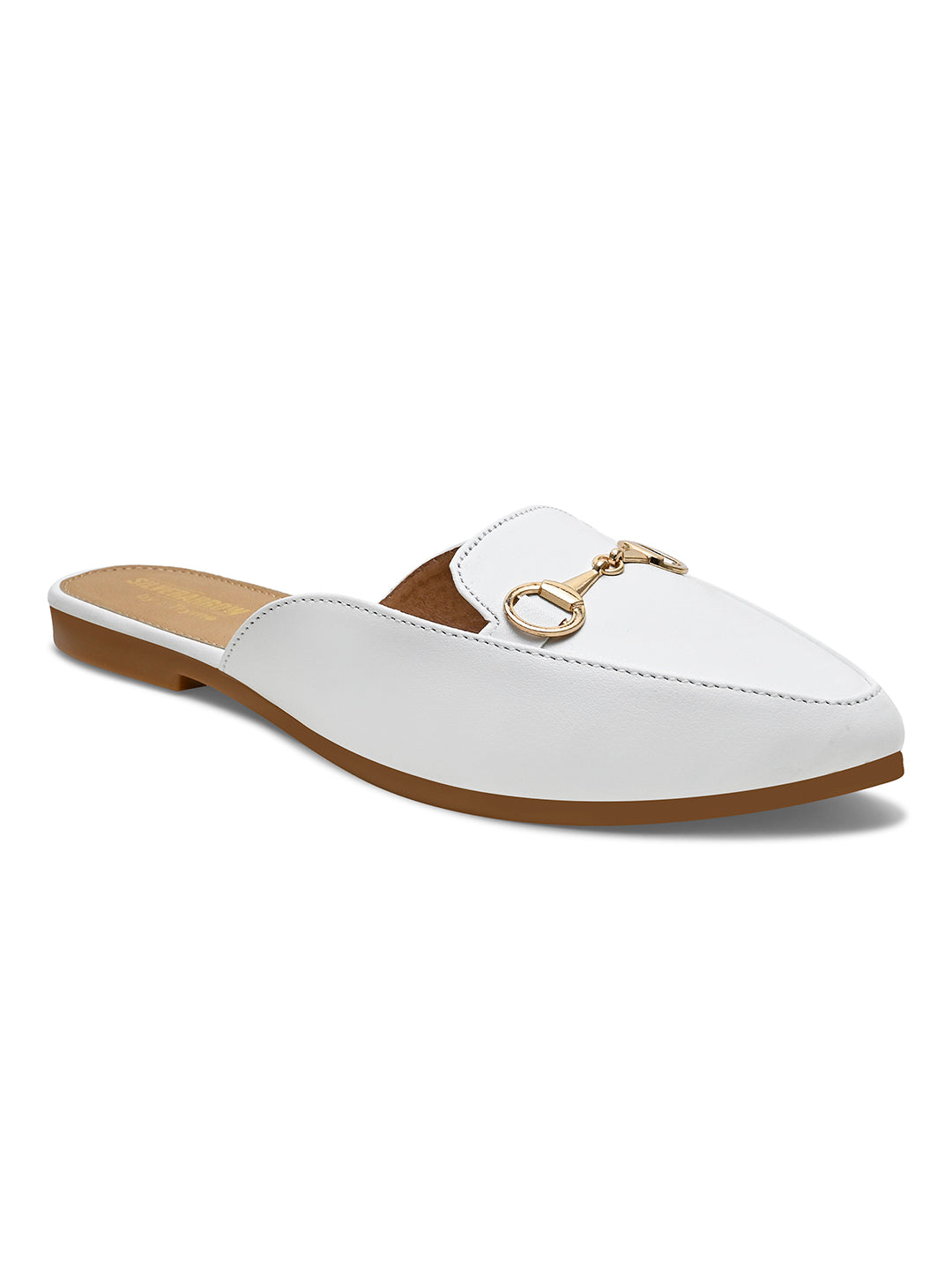 Classic Pointed Toe Mule with Metal Horsebit Detail