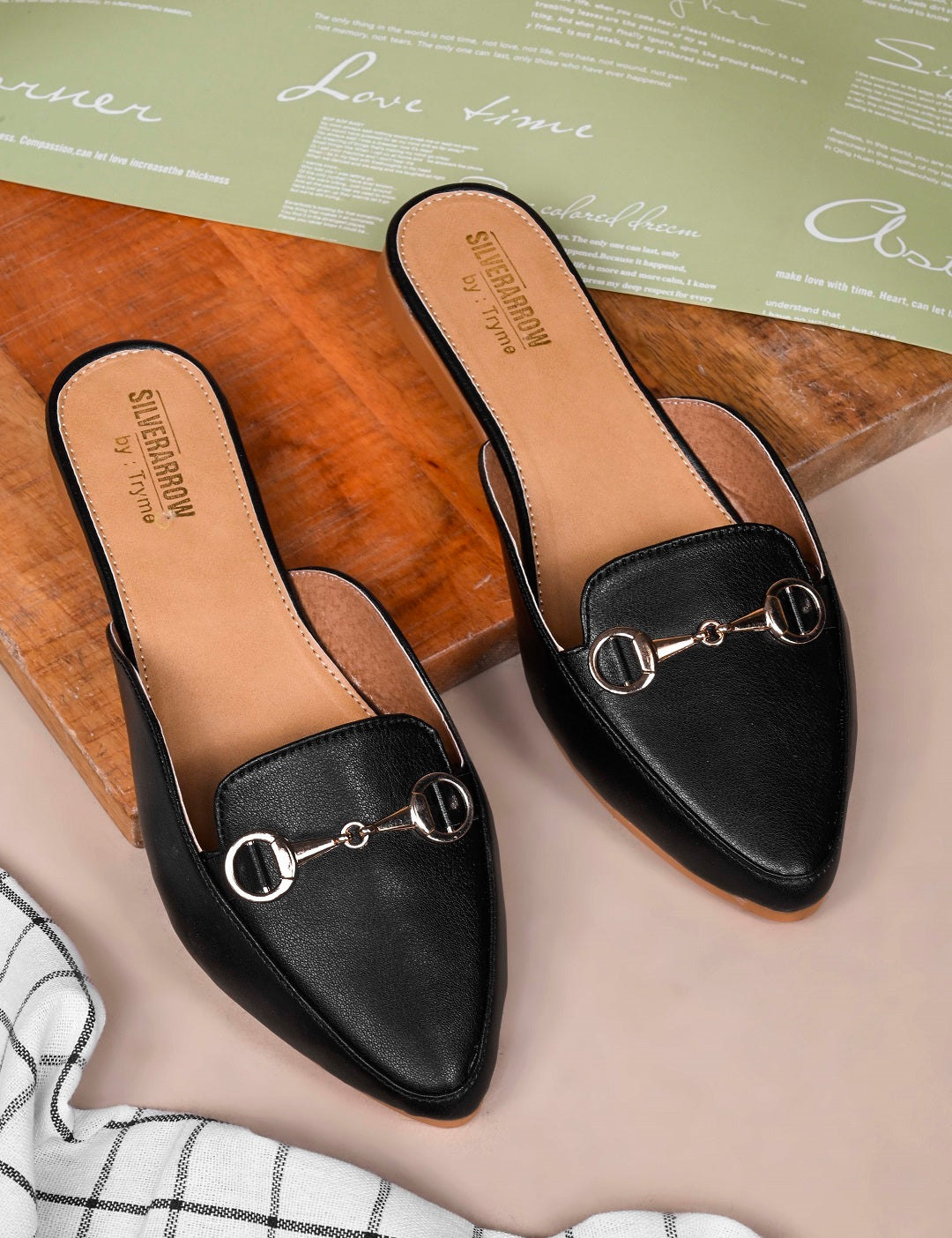 Classic Pointed Toe Mule with Metal Horsebit Detail