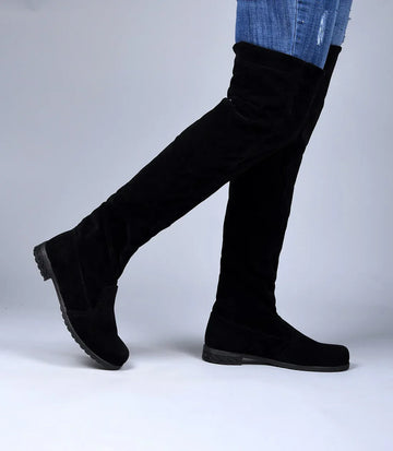 Flat Heel Over-the-Knee Winter Boots for Women