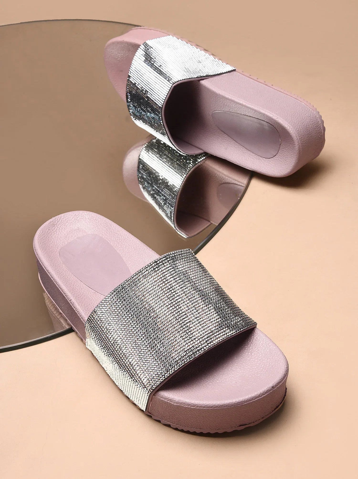 Textured Wide Strap Slides