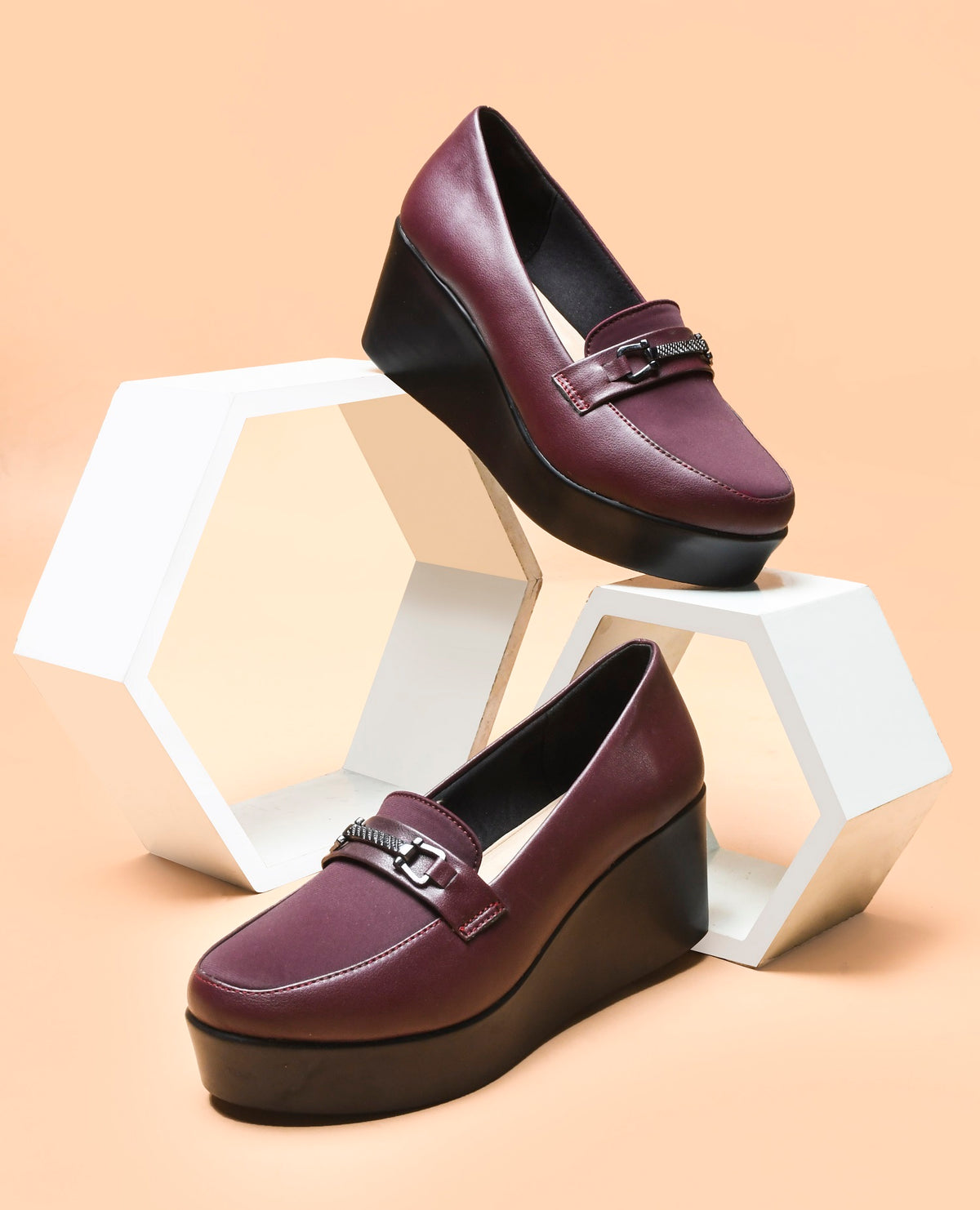 Smart Casual Low Platform Wedge Loafers