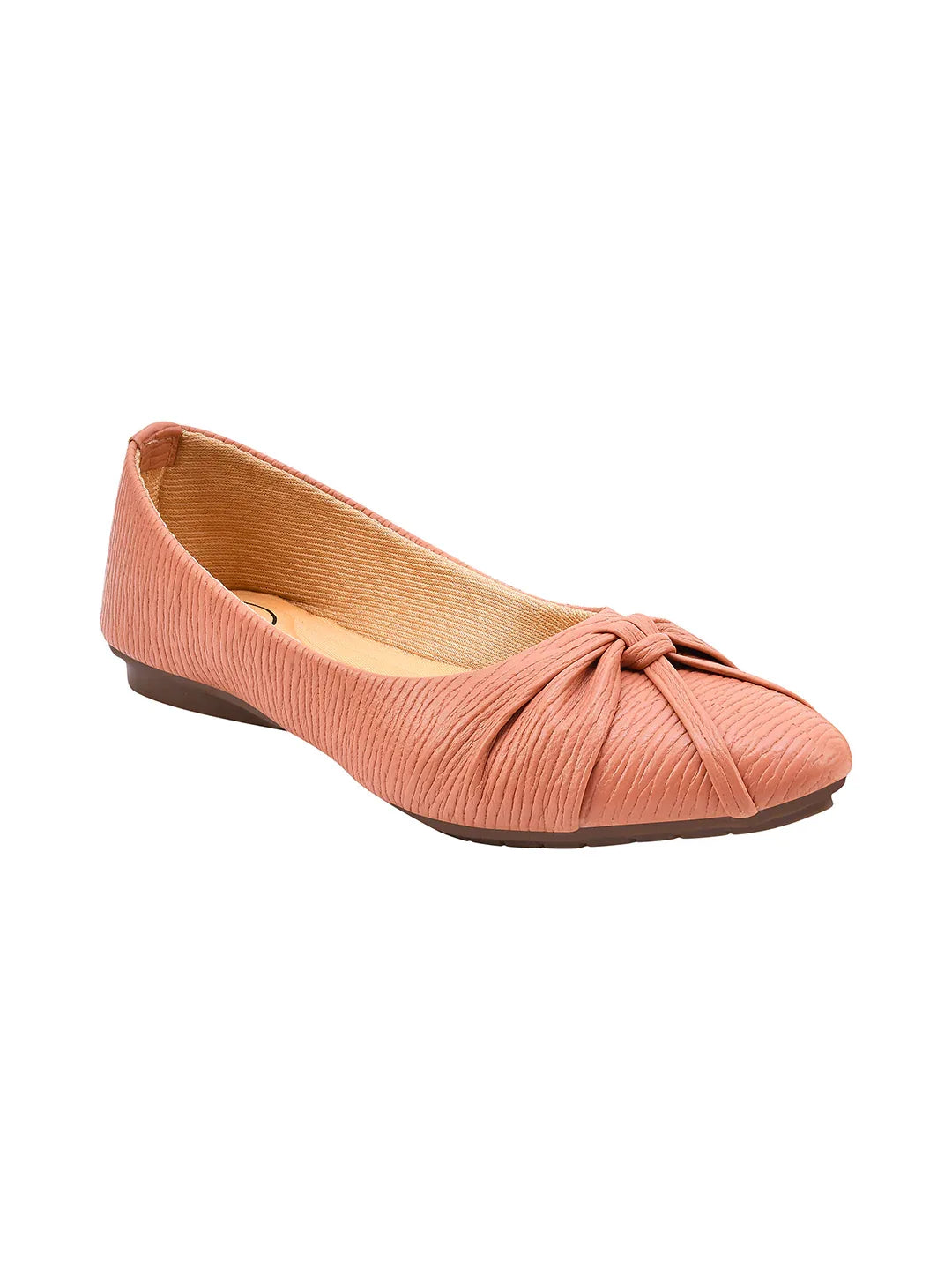 Textured Knot Detail Comfort Ballerinas