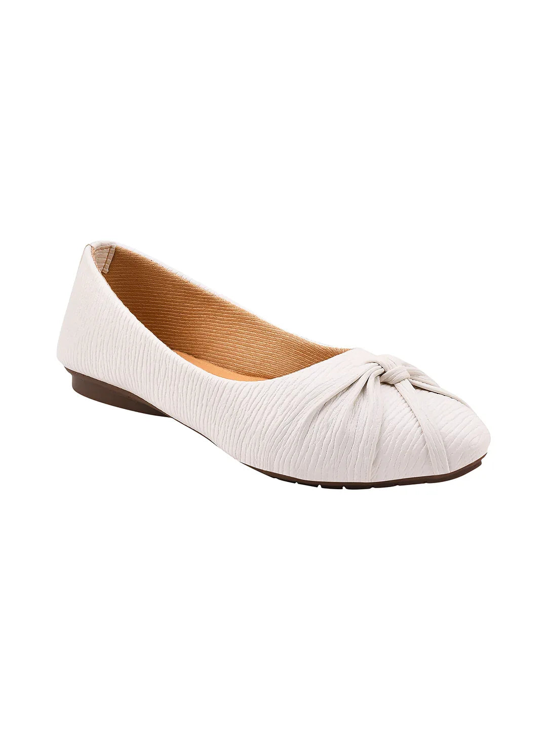 Textured Knot Detail Comfort Ballerinas