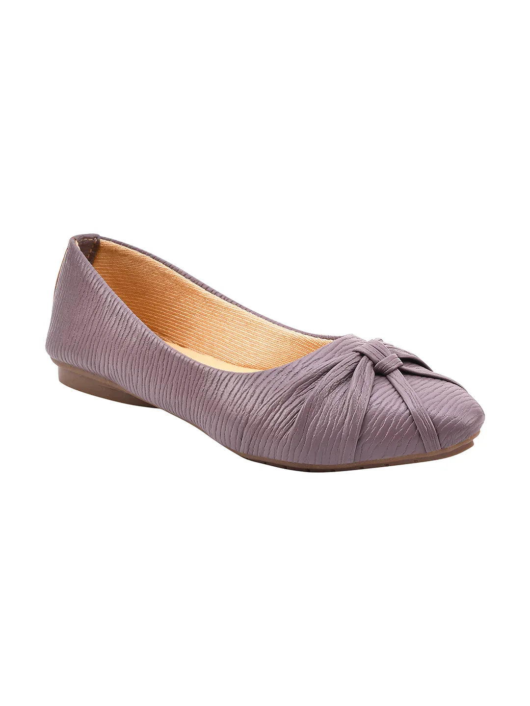 Textured Knot Detail Comfort Ballerinas