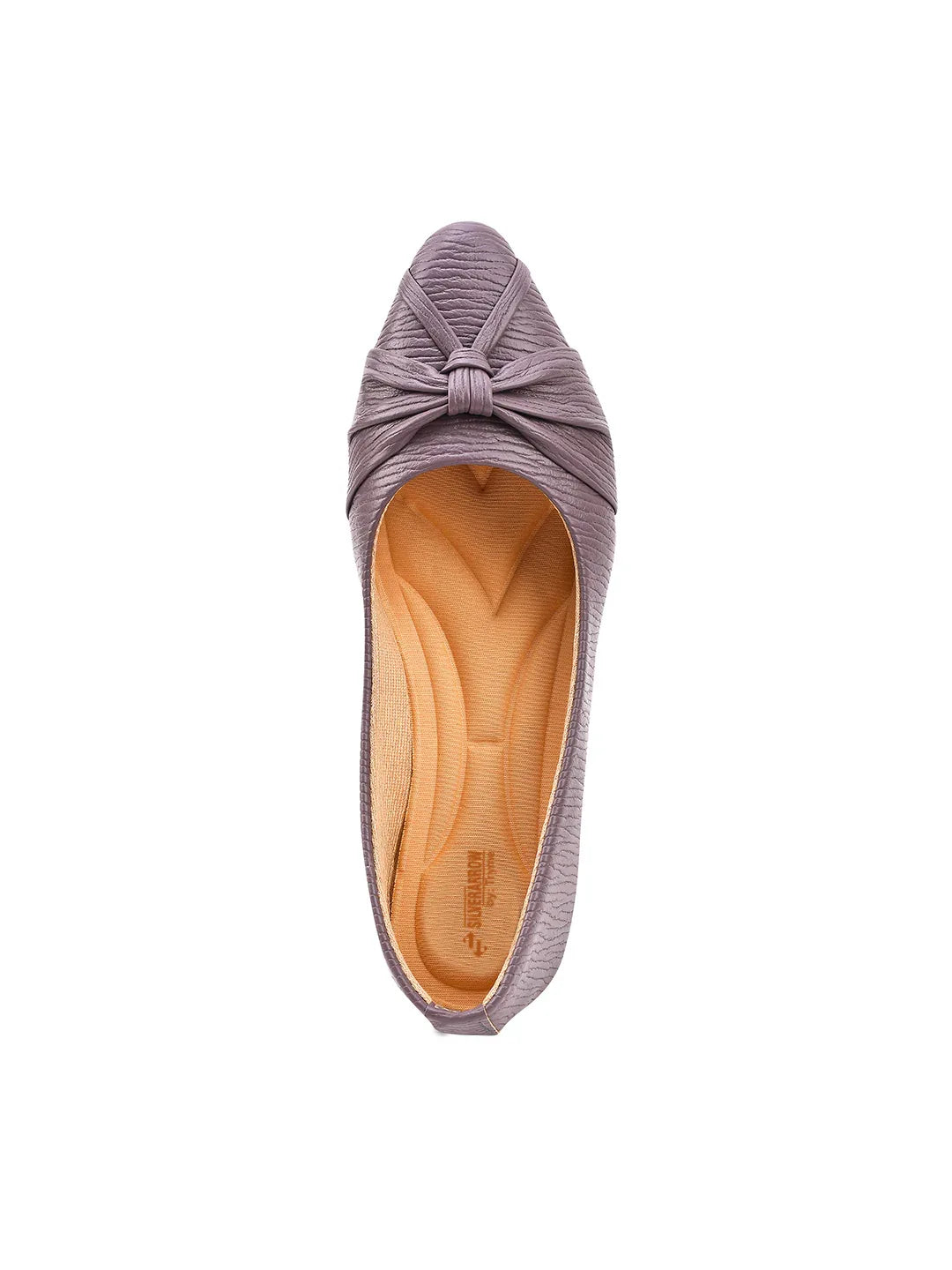 Textured Knot Detail Comfort Ballerinas