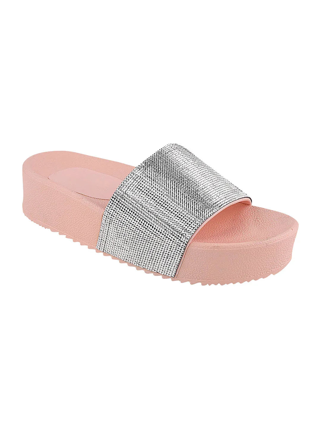 Textured Wide Strap Slides