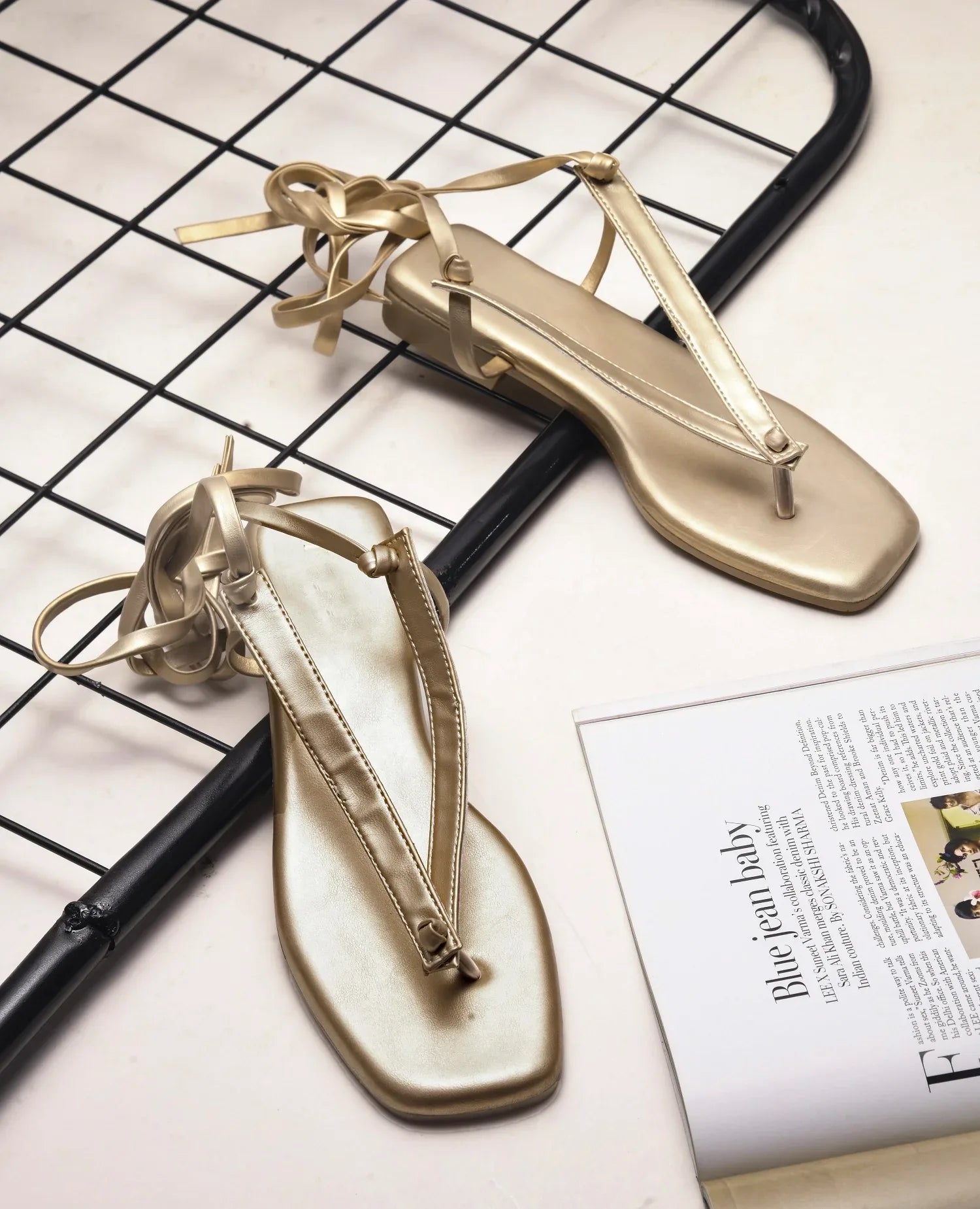 Minimal Tie-Up Strap Flats