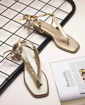 Minimal Tie-Up Strap Flats