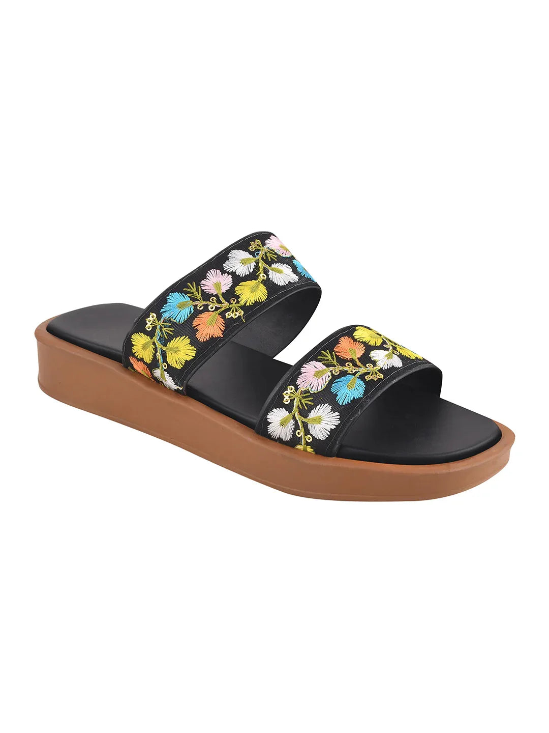 Garden Bloom Embroidered Comfort Slides