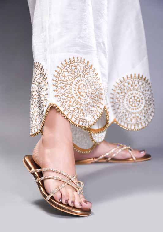 TRYME Cozy Steps Slip on Light Weight Party Flats Sandal For Women & Girls