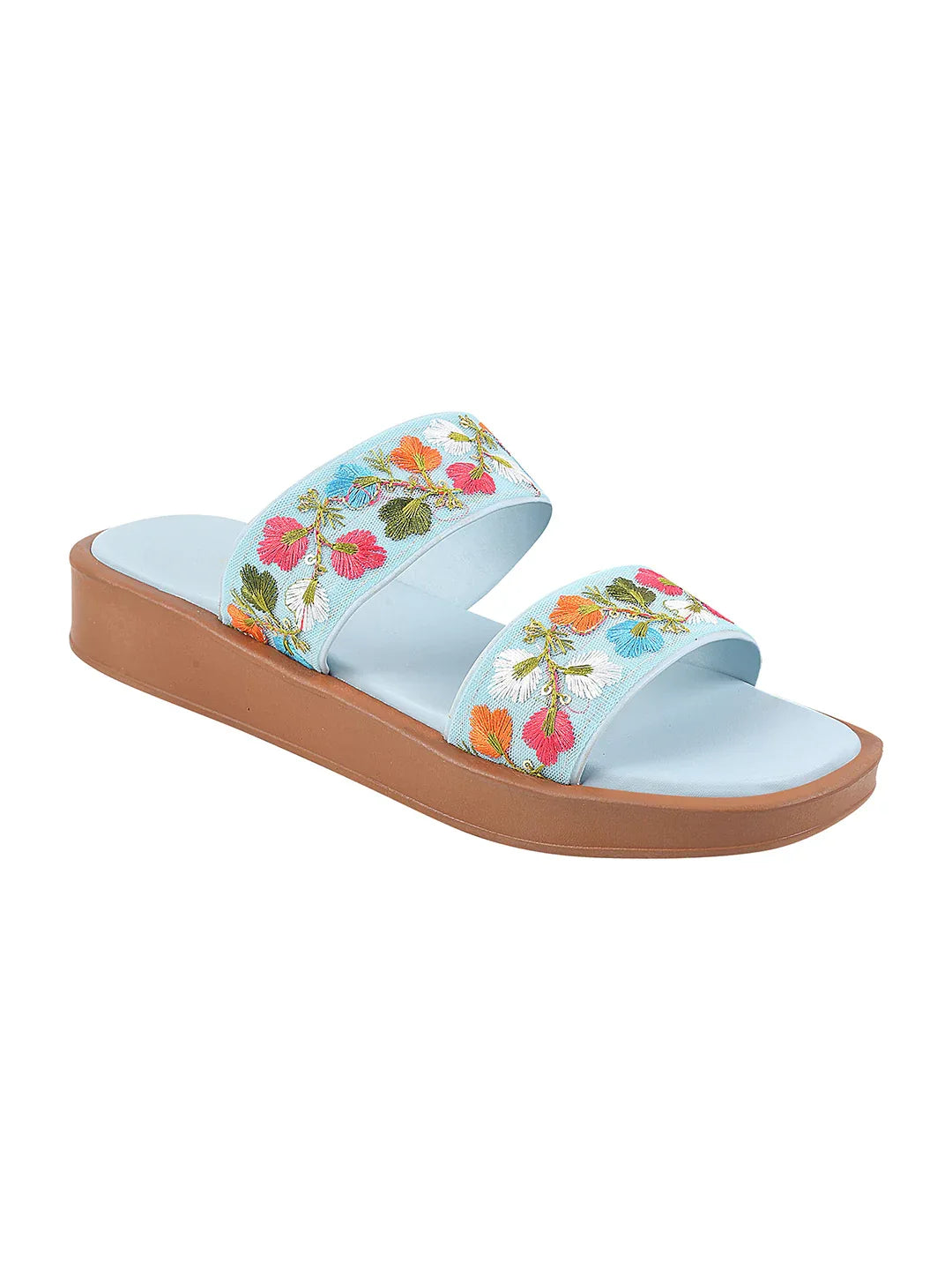 Garden Bloom Embroidered Comfort Slides
