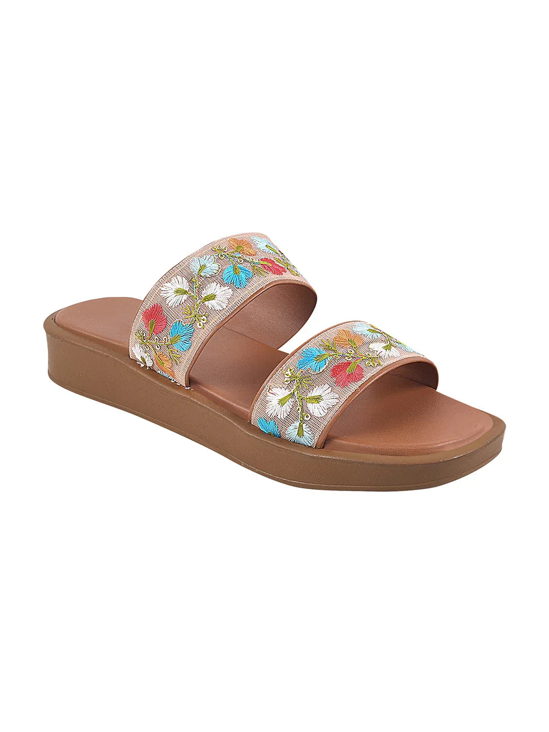 Garden Bloom Embroidered Comfort Slides
