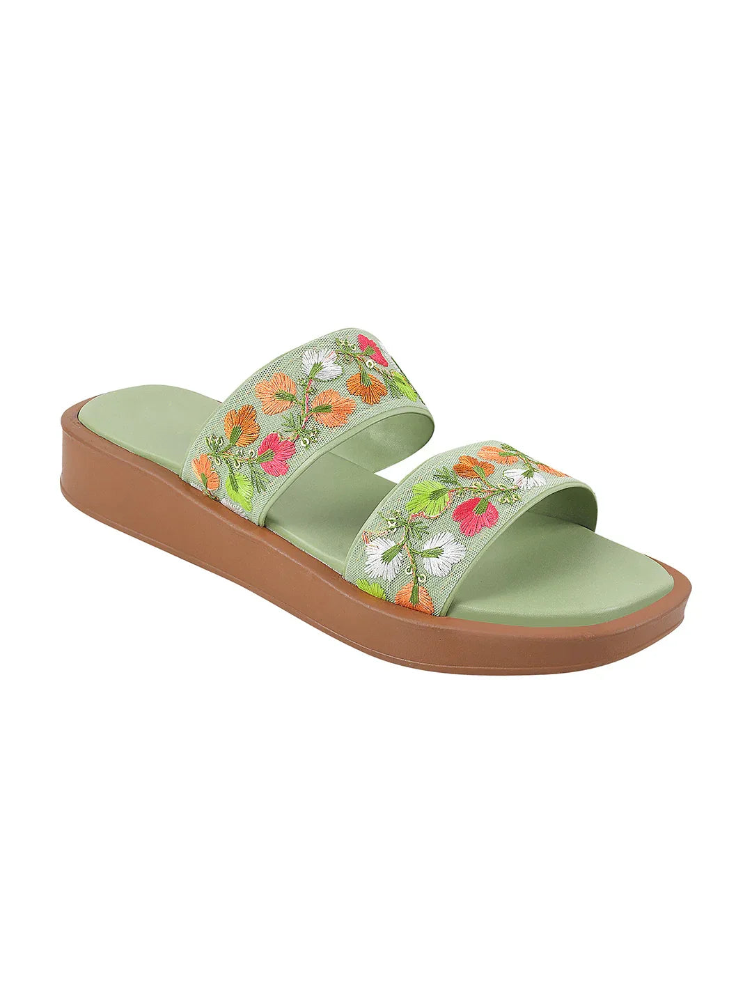 Garden Bloom Embroidered Comfort Slides