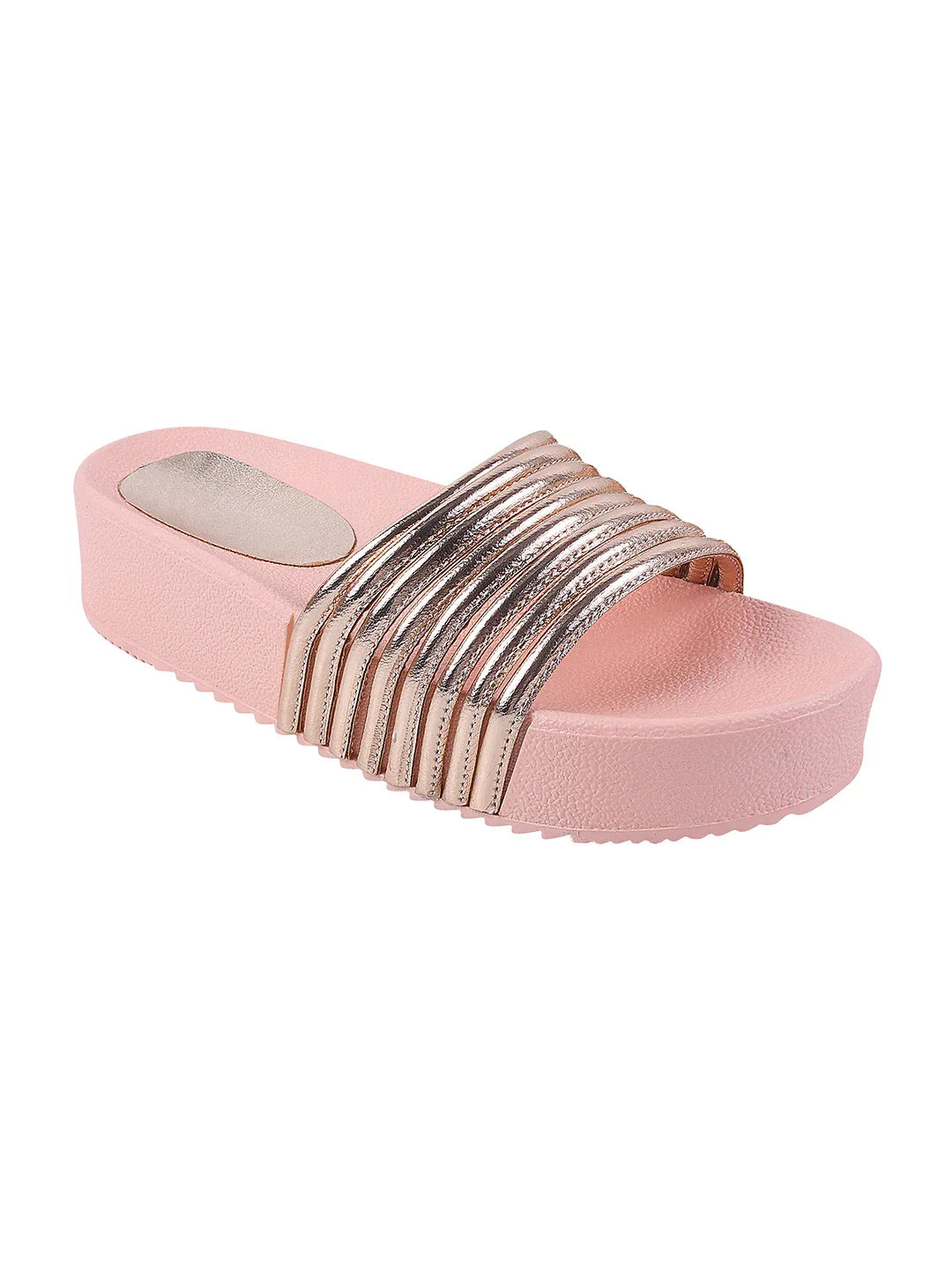 Textured Wide Strap Slides