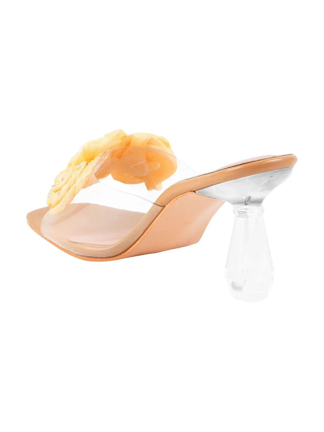 Floral Rose Transparent Heel Mules