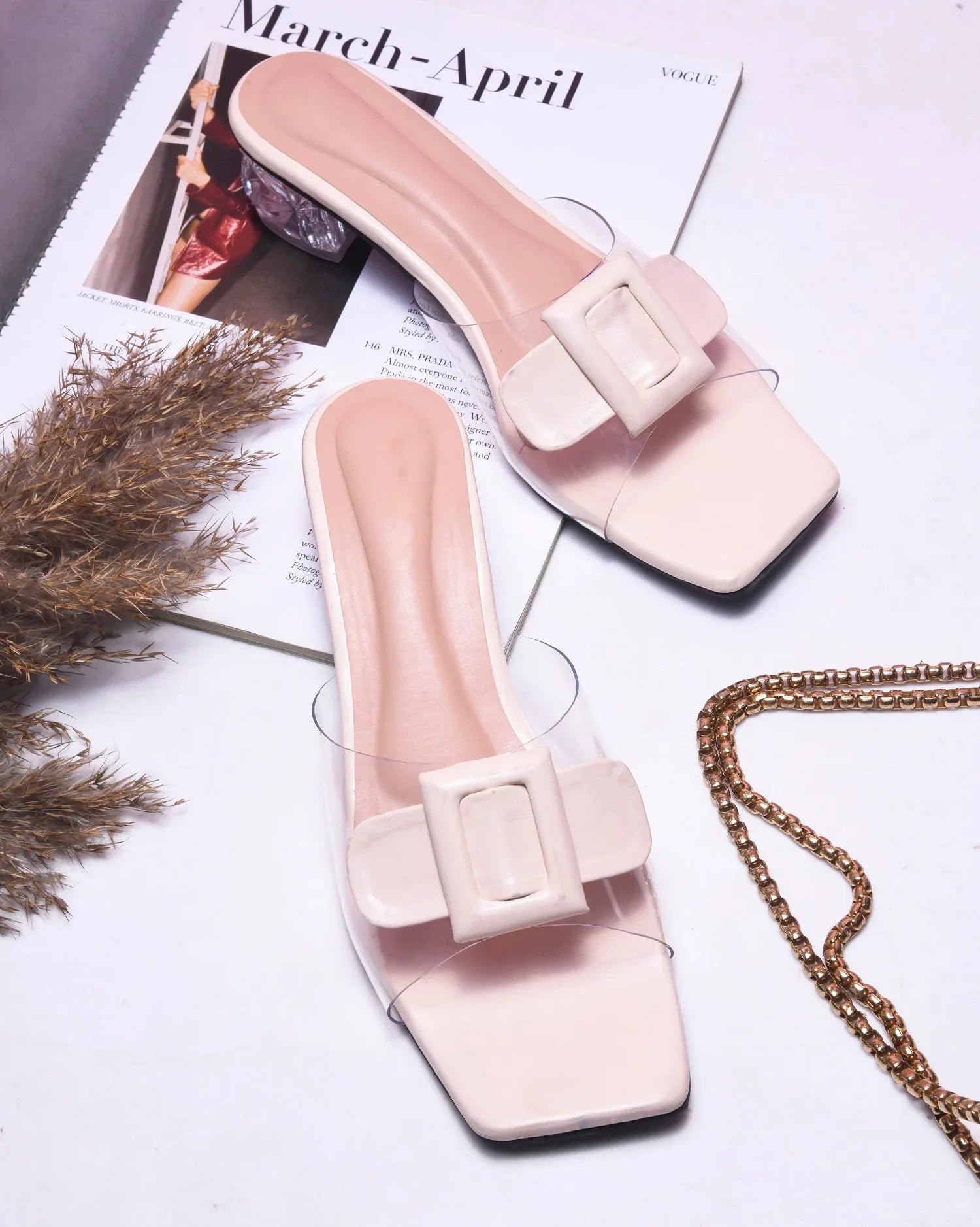 Transparent Bow Detail Heels